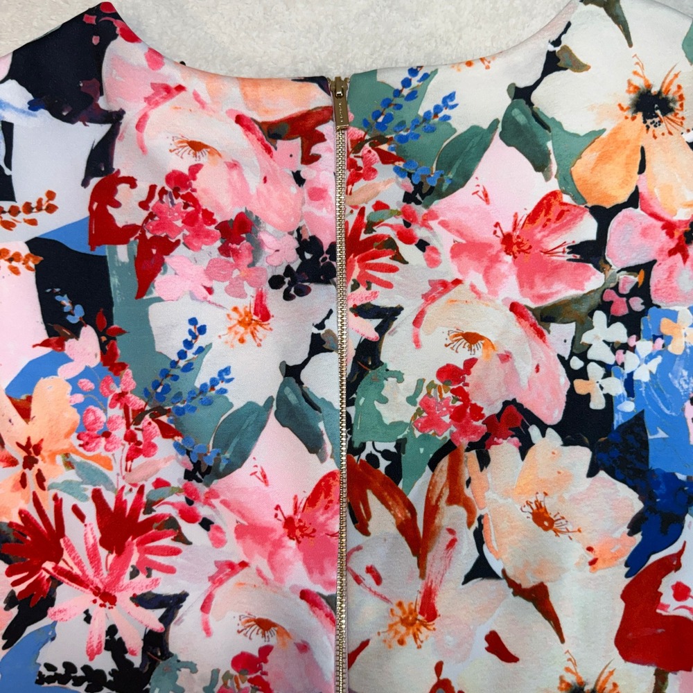 Tahari Watercolor Pink Summer Floral Sheath Dress HD967010 Size 14 NWT - Picture 12 of 12